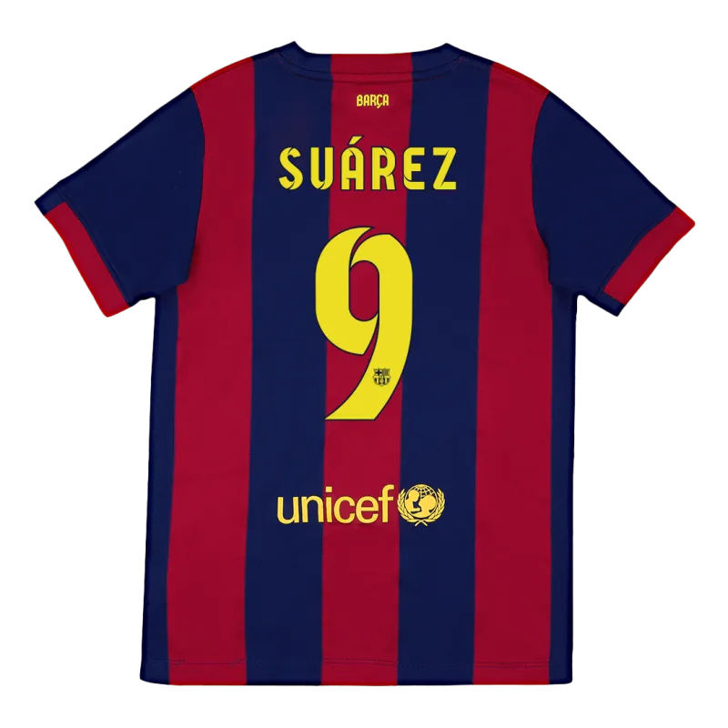 Vintage Soccer Jersey Retro SUAREZ #9 Barcelona Home 2014