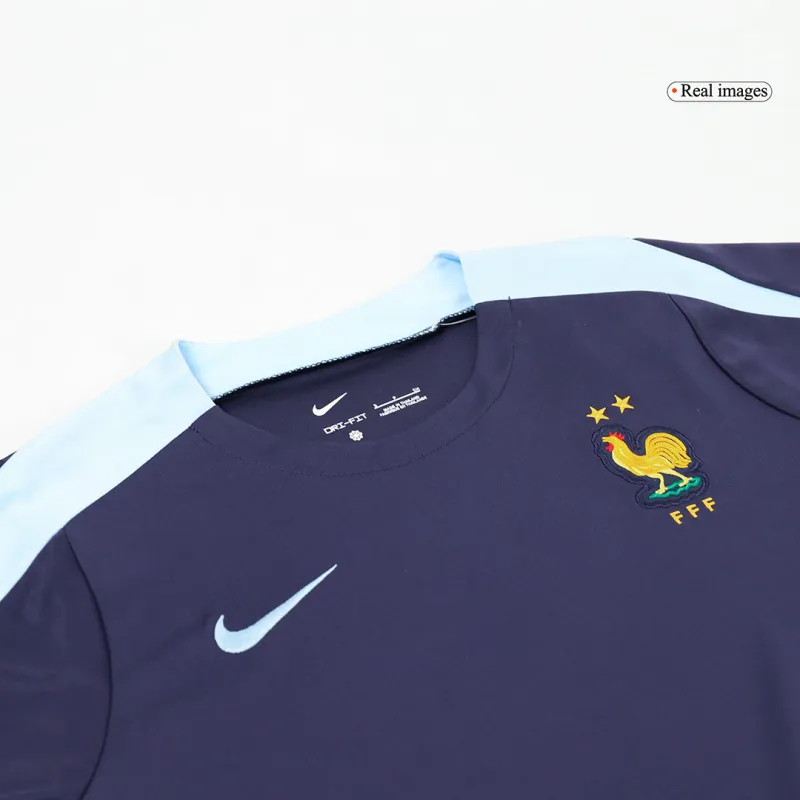 Frankreich Pre-Match Fußball Trikot EURO 2024 Navy