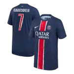 KVARATSKHELIA #7 PSG Home Authentic Men's Soccer Jersey 2024/25 - UCL
