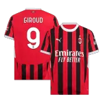 GIROUD #9 Camisola de Futebol do AC Milan 2024 GIROUD #9 AC Milan Home Soccer Jersey 2024