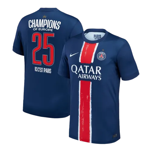 CHAMPIONS #25 PSG Home Fußball Trikot 2024/25 CHAMPIONS OF EUROPE