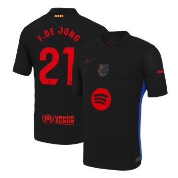 F.DE JONG #21 Barcelona Away Authentic Men's Soccer Jersey 2024/25 - Spotify Logo Without Text