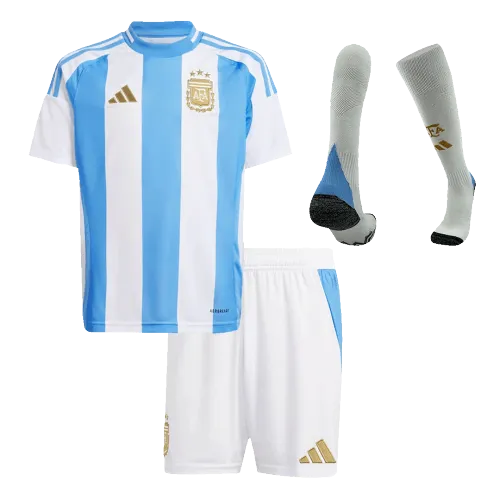 Argentina Home Kids Soccer Jerseys Full Kit Copa America 2024