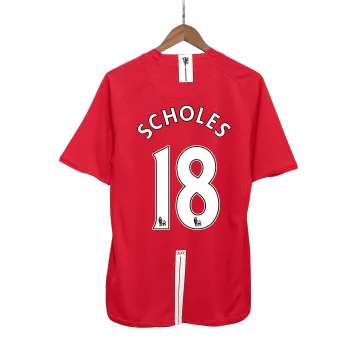 Vintage Voetbal Jersey Retro SCHOLES #18 Manchester United Home 2007