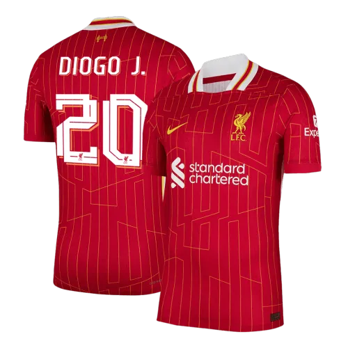 DIOGO J. Camisola de Futebol Premium do Liverpool (Jogo em Casa) #20 2024/25 UCL