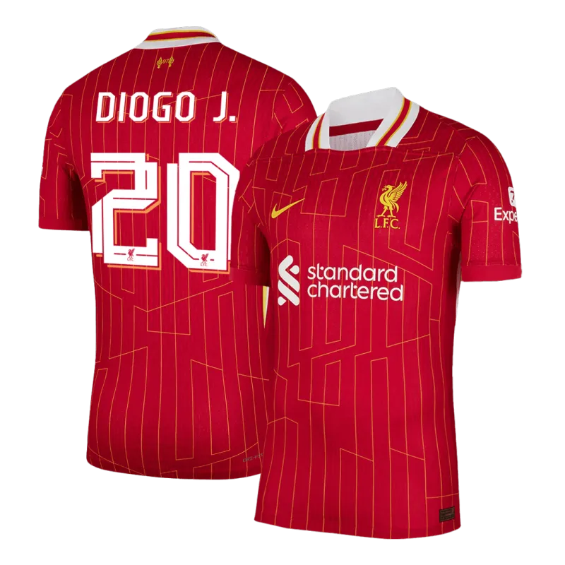 DIOGO J. #20 Liverpool Home Premium Soccer Jersey 2024/25 UCL