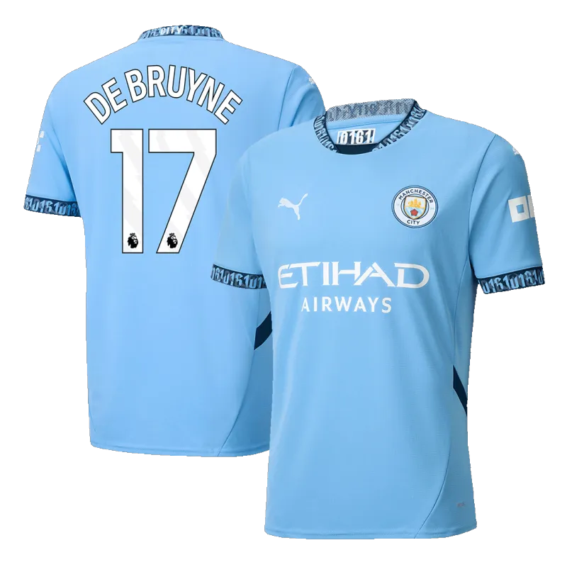 DE BRUYNE #17 Manchester City Home Soccer Jersey 2024/25 UCL