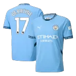 DE BRUYNE #17 Manchester City Home Soccer Jersey 2024/25 UCL DE BRUYNE #17 Manchester City Home Soccer Jersey 2024/25 UCL