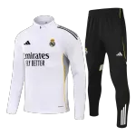 Tuta da ginnastica Real Madrid 1/4 Zip 2025/26 per bambini, bianca Real Madrid 1/4 Zip Tracksuit 2025/26 Kids White