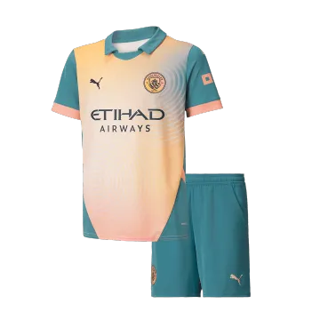 Manchester City Fourth Away Kids Soccer Jerseys Kit