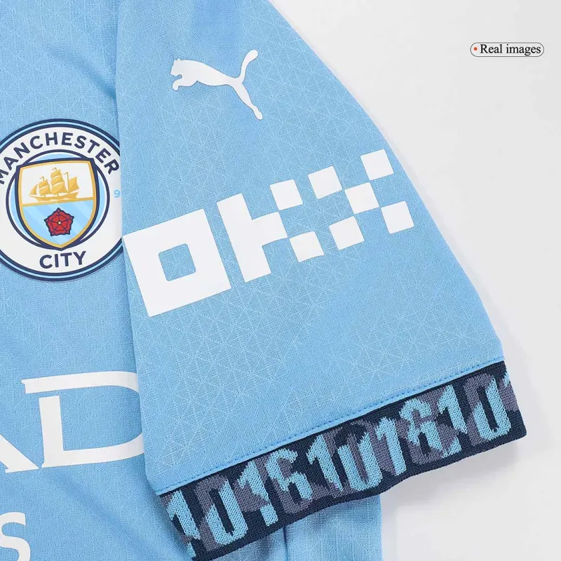 DE BRUYNE #17 Manchester City Home Authentic Soccer Jersey 2024 UCL