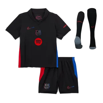 Barcelona Away Kids Soccer Jerseys Full Kit 2024/25 Spotify Logo Without Text