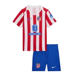 US16.99 - Atletico Madrid Home Kids Soccer Jerseys Kit 2025/26
