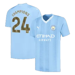 CHAMPIONS #24 Manchester City Home Soccer Jersey 2023/24 - product photo US16.99 - CHAMPIONS #24 Manchester City Home Soccer Jersey 2023/24