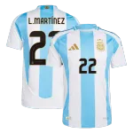 L.MARTÍNEZ #22 Argentina Home Authentic Men's Soccer Jersey 2024