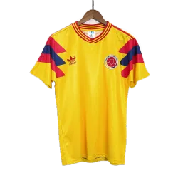 Vintage Soccer Jersey Retro Colombia Home 1990 - product photo Vintage Men's Soccer Jersey Retro Colombia Home 1990 front view with crest and pattern.