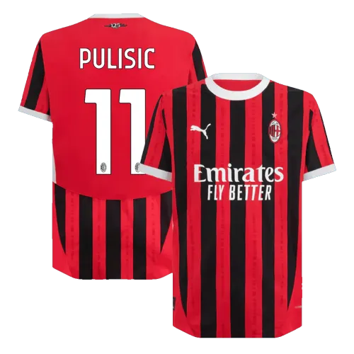 PULISIC #11 AC Milan Home Authentic Men's Soccer Jersey 2024 - UCL