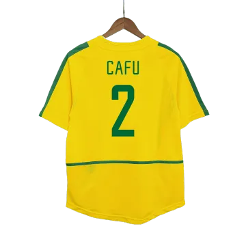Maglia da calcio vintage Retro CAFU #2 Brasile Home 2002 World Cup