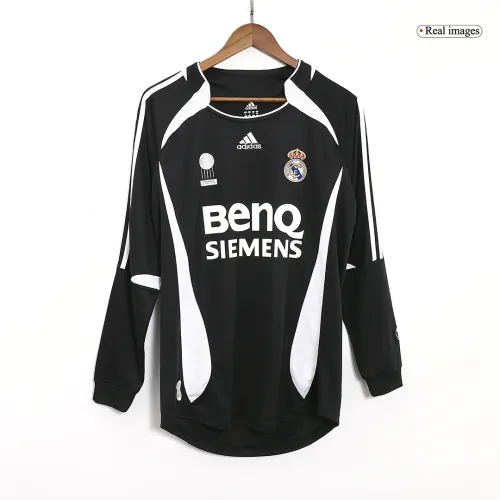 Vintage Voetbal Jersey Retro SERGIO RAMOS #4 Real Madrid Weg Lange Mouw 2006