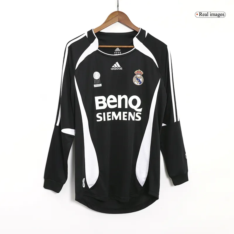 Vintage Soccer Jersey Retro Real Madrid Away Long Sleeve 2006/07