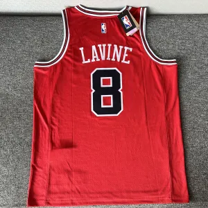 Recensione fotografica della maglia da uomo 2023/24 dei Chicago Bulls con Zach LaVine: #8 Men#039