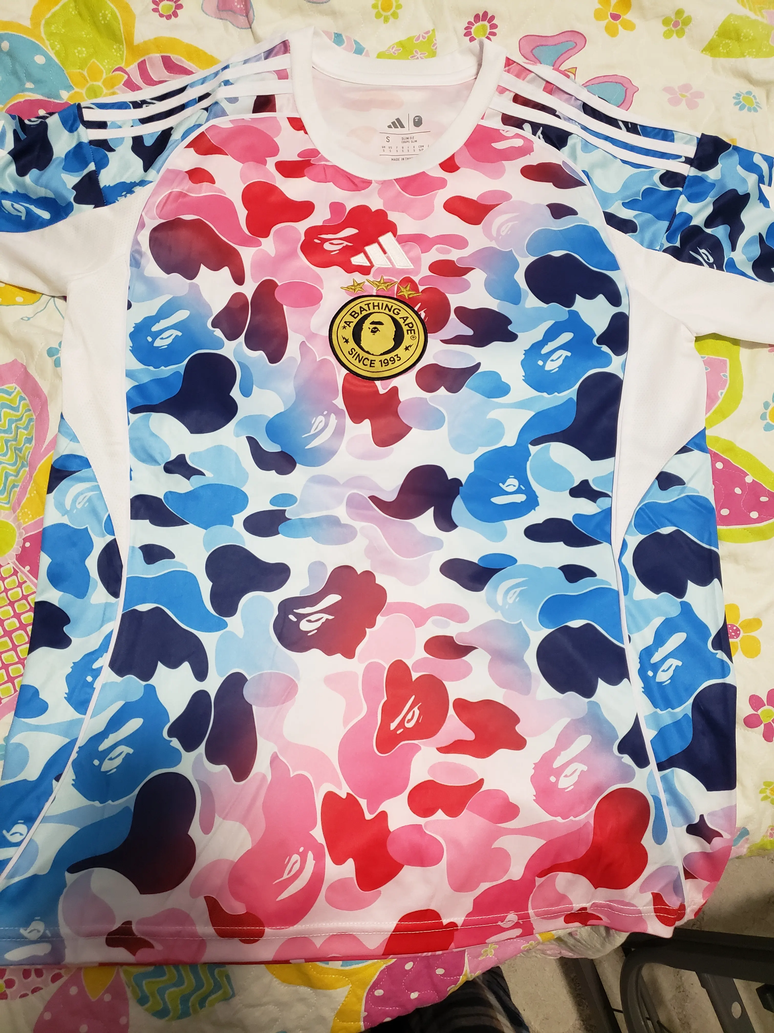 Click to view full screen A BATHING APE x adidas Football graphic/print jersey photo review