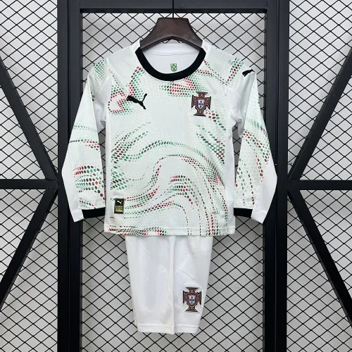 2025 Portugal away long sleeve kids football jersey