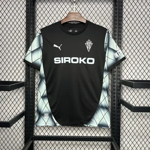 24/25 Sporting Gijon Away black soccer jersey