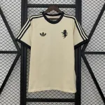 25/26 T-shirt Juventus em algodão bege 25/26 Juventus Beige Cotton T-shirt