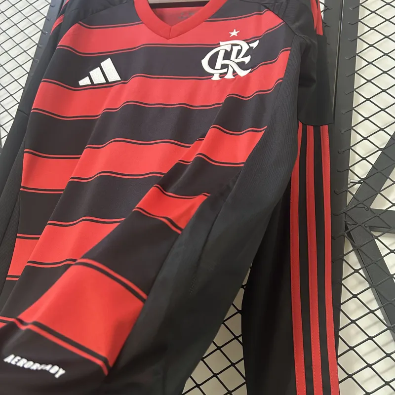 25/26 Flamengo Home Langarm Fußball Trikot
