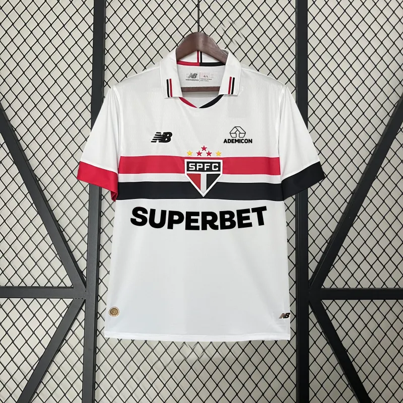 24/25 São Paulo em casa Camisola de futebol de todos os patrocinadores
