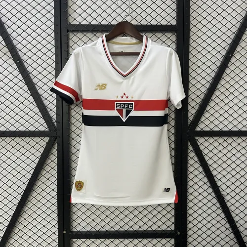 25-26 Sao Paulo Home white Women Soccer Jersey