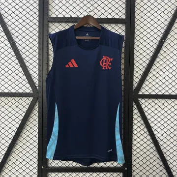 25/26 Tuta da allenamento del Flamengo Gilet blu Maglia da calcio senza maniche