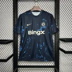 24/25 Chelsea Dark Pre-Match training blue soccer jersey