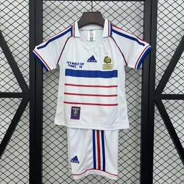Maillot rétro enfant extérieur de l'équipe de France pour la Coupe du Monde 1998