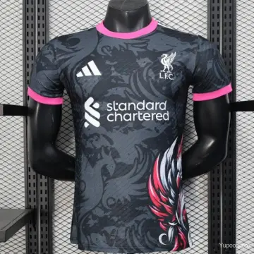 25/26 Liverpool Black with Pink Accents Design Player Version Jersey