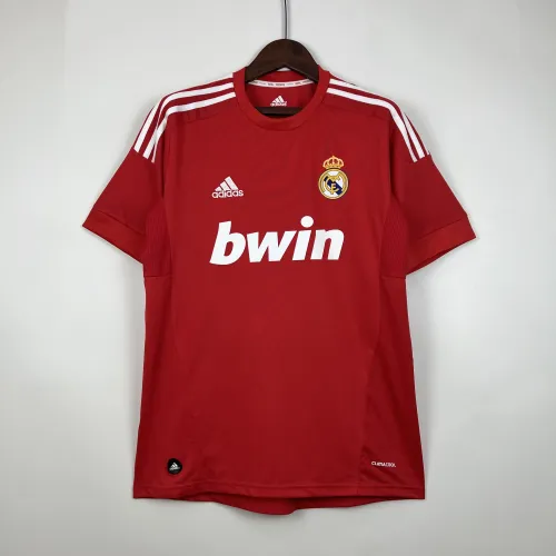 Camiseta de fútbol roja del Real Madrid, tercera equipación retro, 11/12