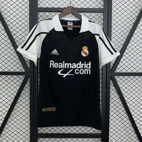 01/02 Maillot de football rétro du Real Madrid (extérieur), noir