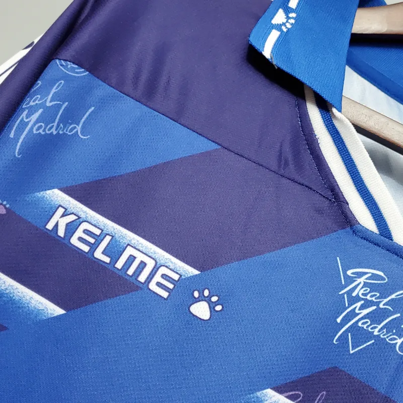 94/96 Real Madrid Retro away blue soccer jersey