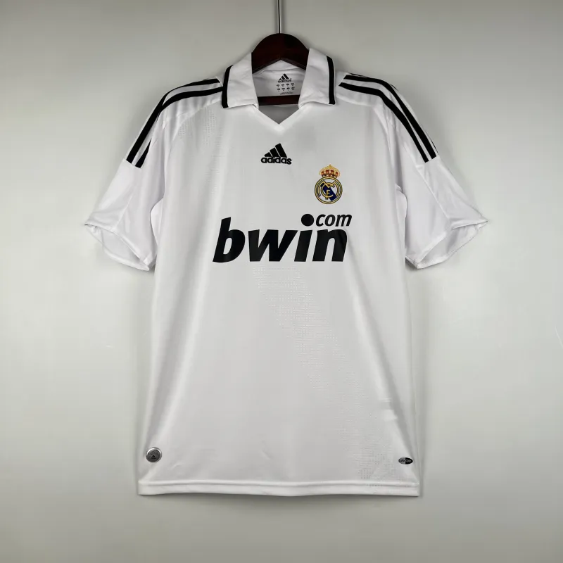 08/09 Real Madrid Retro Home white soccer jersey