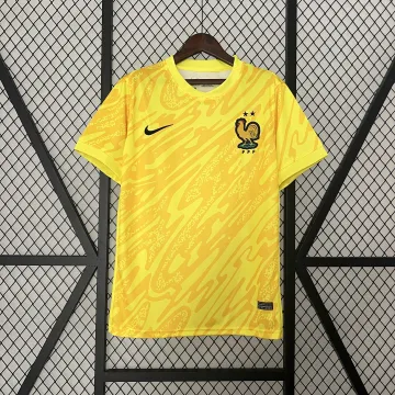 2024 France Goalkeeper Yellow Soccer Jersey