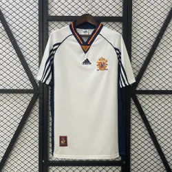 1998 World Cup Spain Away Retro Soccer Jersey - product photo 1998 World Cup Spain Away Retro Men's Soccer Jersey front view, prominent team crest.