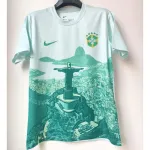 Camisola de futebol verde branca do Brasil 2025 2025 Brazil Green White Soccer Jersey