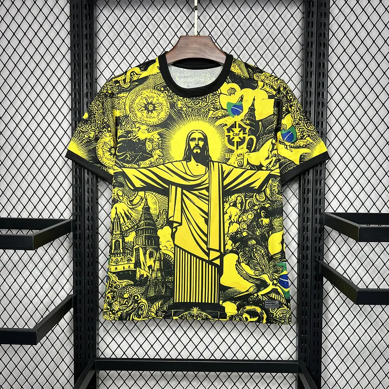 2024 Brazil Yellow Jesus Special Version Jersey