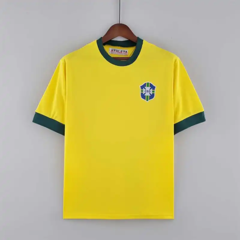1970 Brazil Home Retro Soccer Jersey
