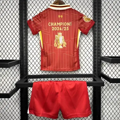 24/25 Liverpool With Champion Printing Home Kids kit
