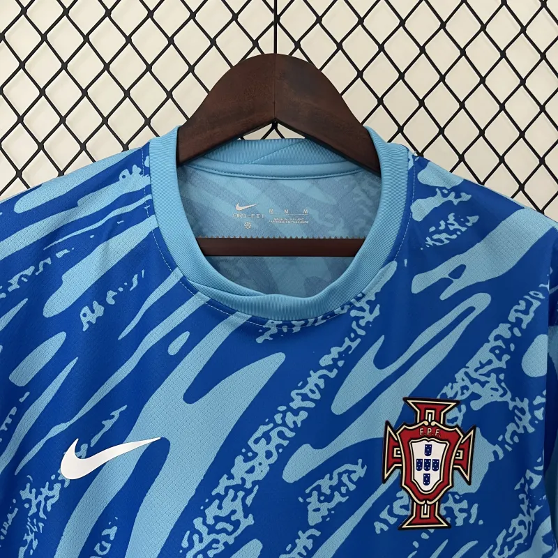 2024 Portugal Goalkeeper Blue Soccer Jersey