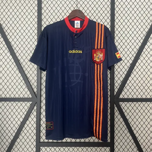 1996 Spanien Auswärts Retro Fußballtrikot