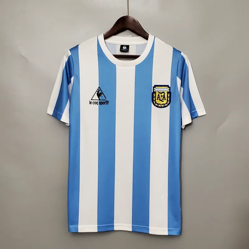 1986 Argentina Home Retro Soccer Jersey