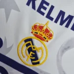 Camisola de futebol branca do Real Madrid Retro 7 Champions League Edição Comemorativa 97/98